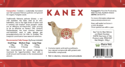 Kanex natural wormers for dogs label